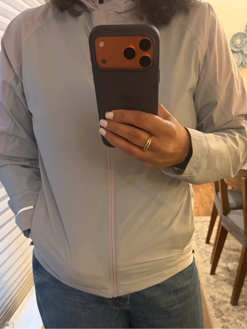 Light Gray womens Lightweight track/windbreaker Jacket